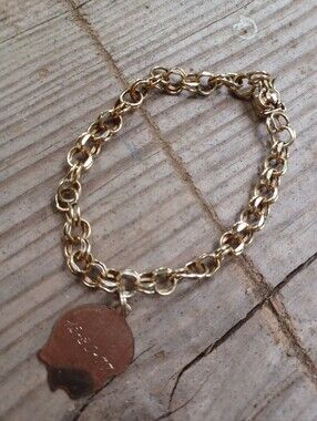 Vintage Double Link Gold Filled Charm Bracelet